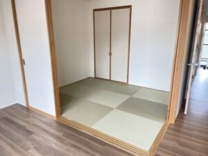 セキスイ美草リーフグリーンで縁無し畳を施工